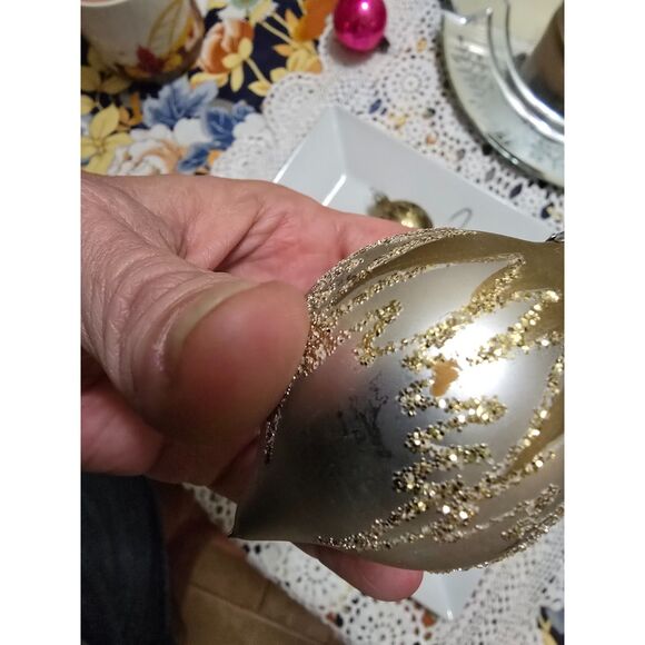 VTG Glass Tear Shaped Ornaments 7 Satin Teardrop 3 " - Picture 5 of 5